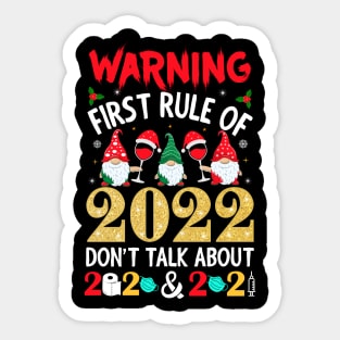 WARNING FIRST RULE OF 2022 New Years Eve Party Supplies Onesie Sticker